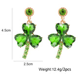 Women's Fashion Green Eardrops Stud Earrings